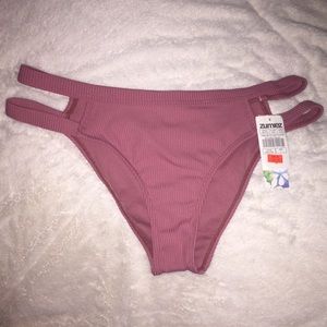 Ribbed Pink Mauve swimsuit bottoms